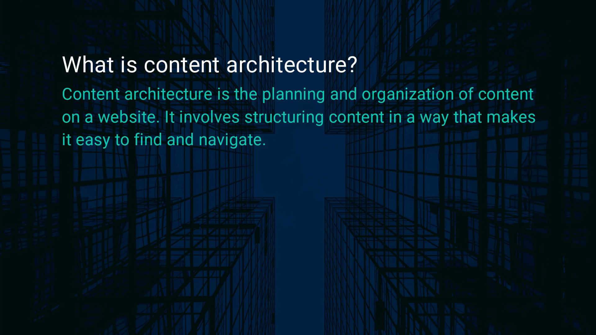 What is Content Architecture