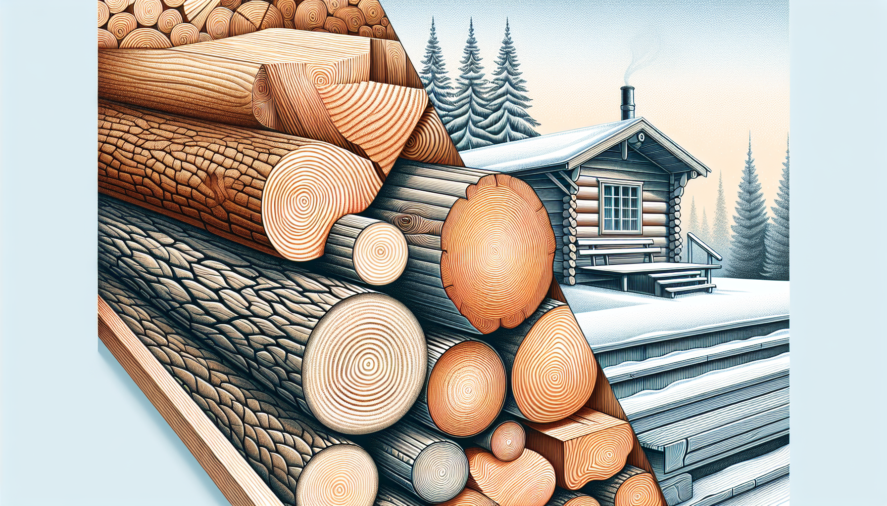 High-quality Nordic spruce and cedar wood for outdoor saunas