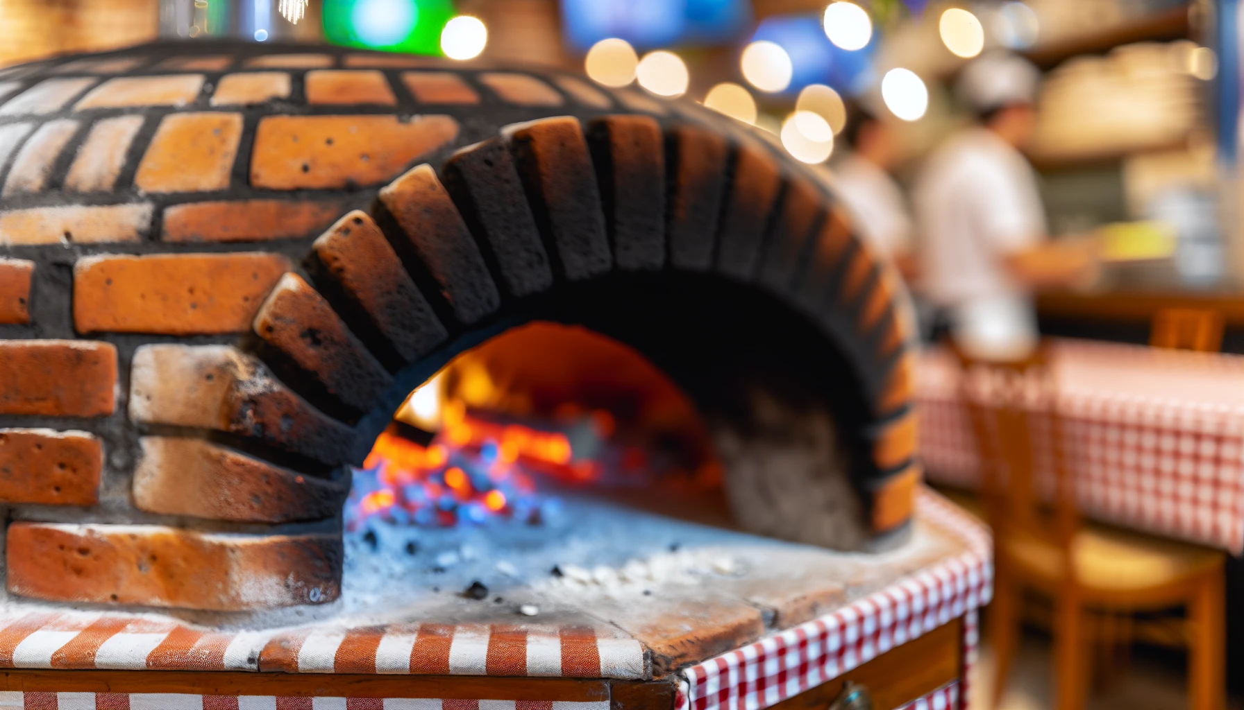 A traditional brick oven for making Venetian pizza