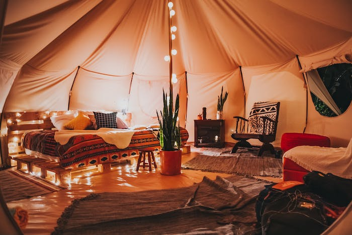 Glamping yurt or tent