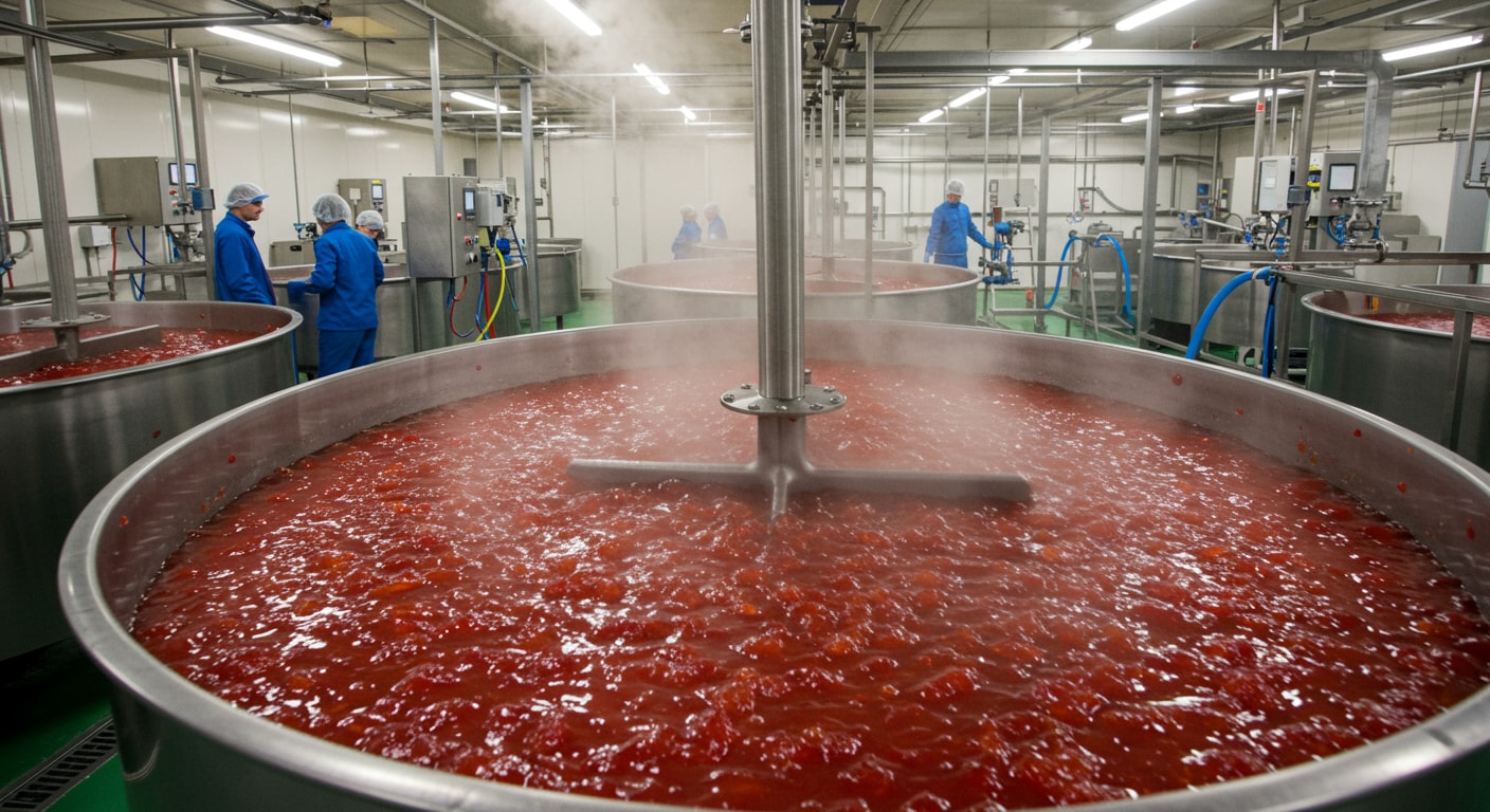 A fresh batch of vegan gummies being prepared at a manufacturing plant