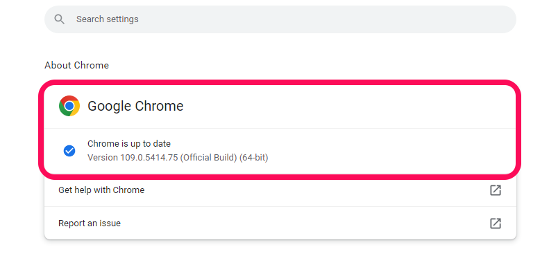 Image showing how to update Google Chrome
