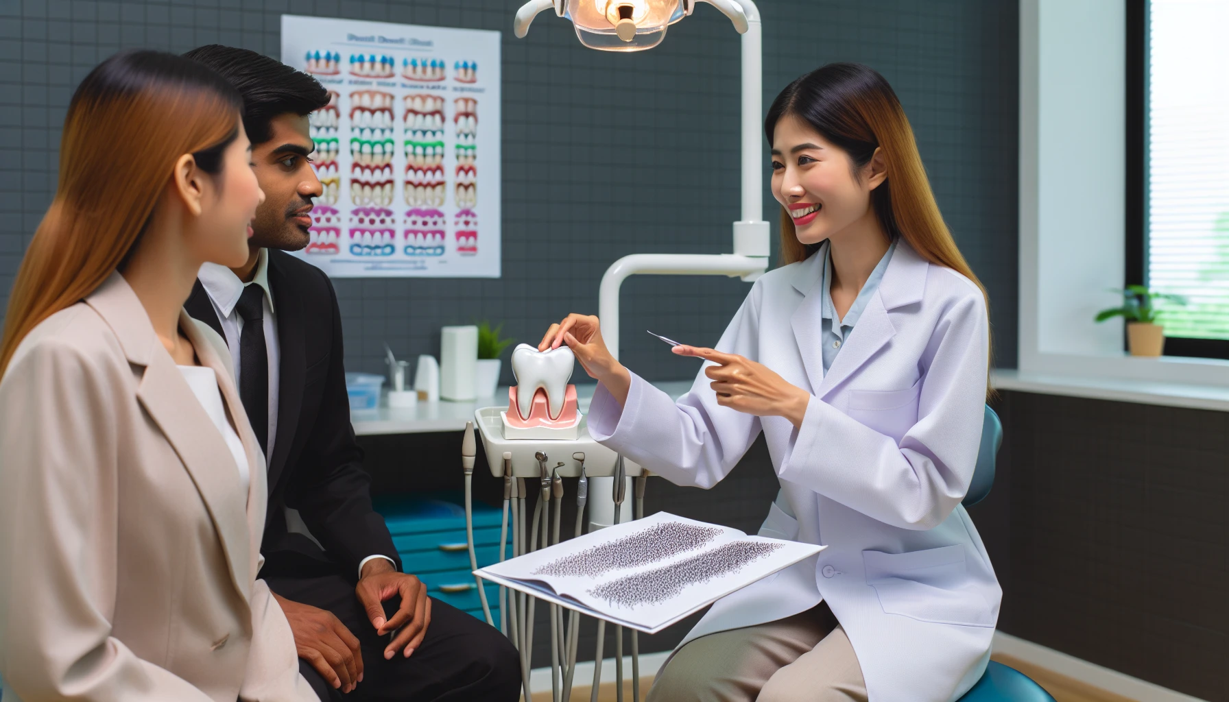 Dentist explaining dental insurance coverage to a patient