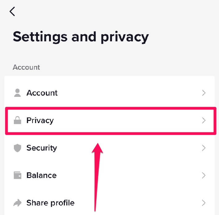 Image showing the privacy button