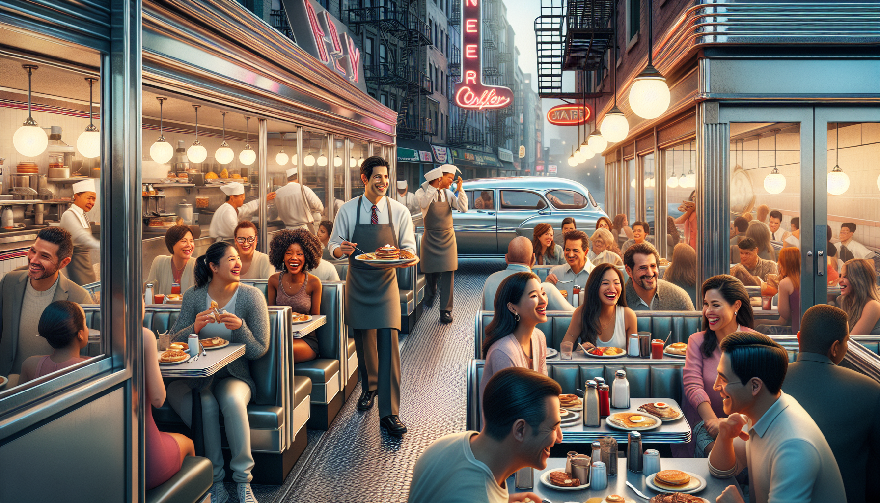 Classic American diner serving all-day breakfast