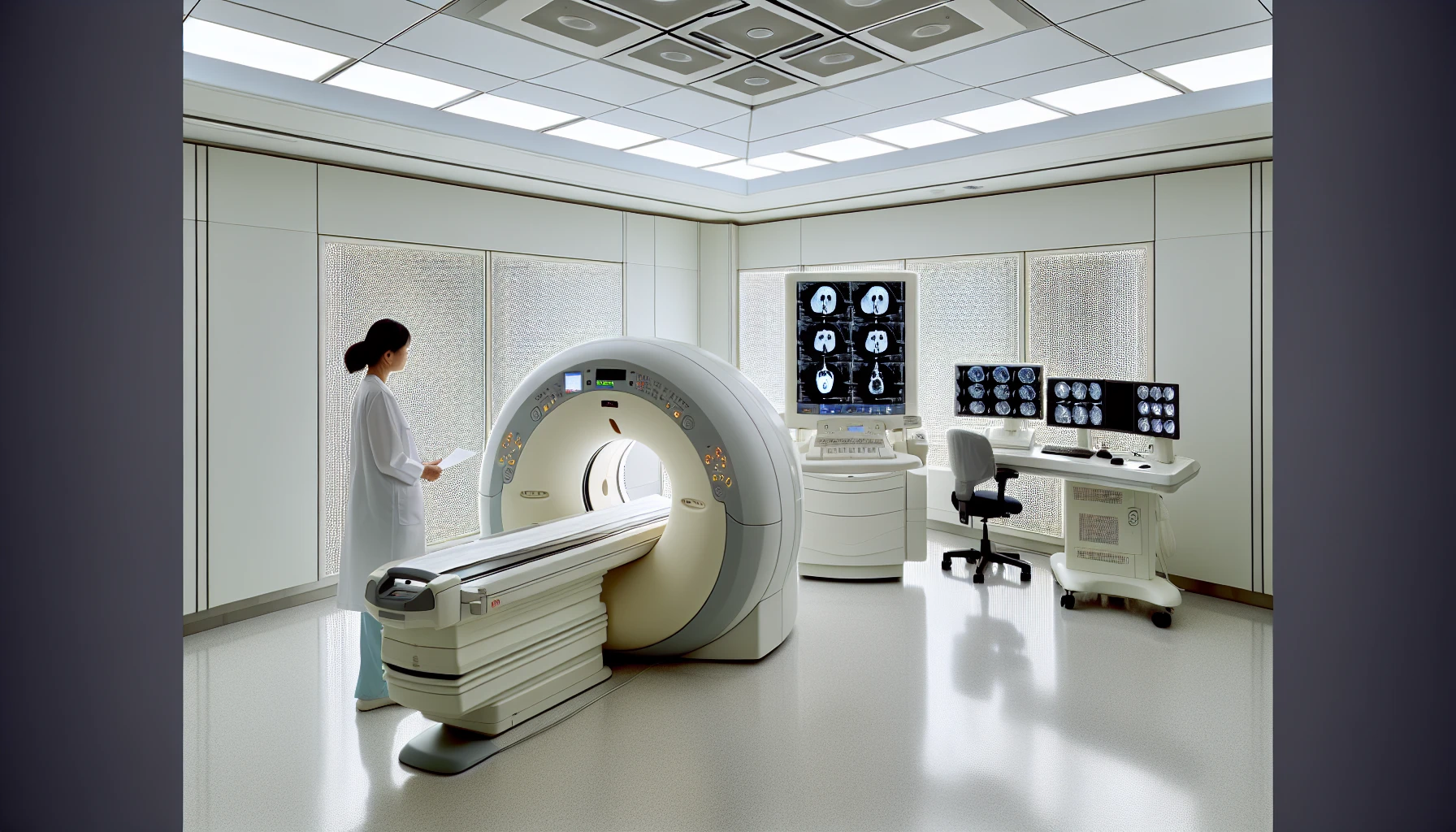 Photo of medical imaging equipment for lymph node evaluation