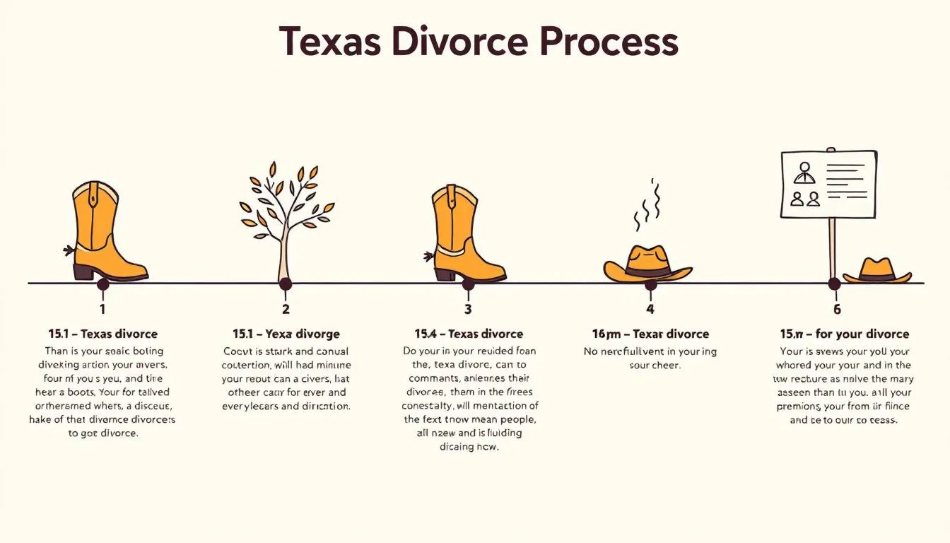 A visual representation of the Texas divorce process timeline, highlighting key stages.