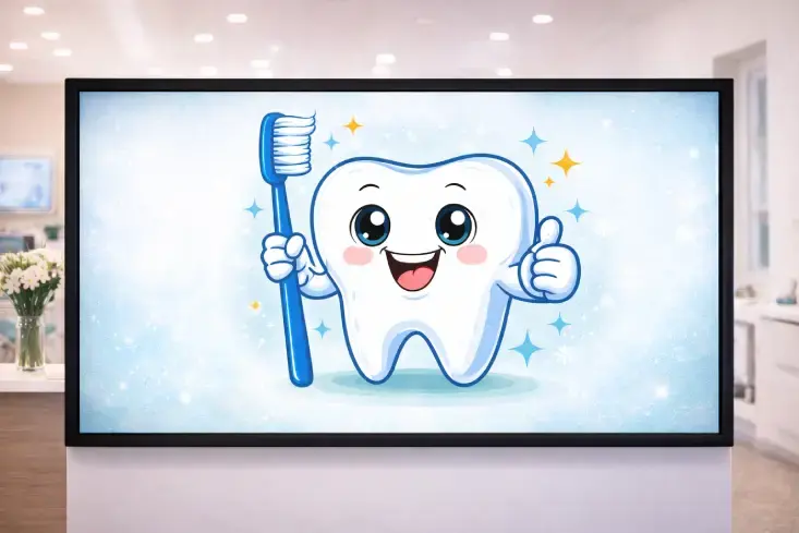 What Are the Best Dental Office Window Decal Signage Ideas? 9 smiling tooth graphic
