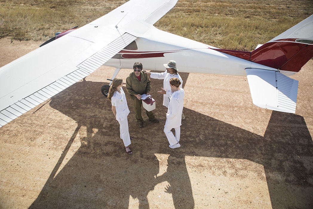 A flight school environment where student pilots are training.