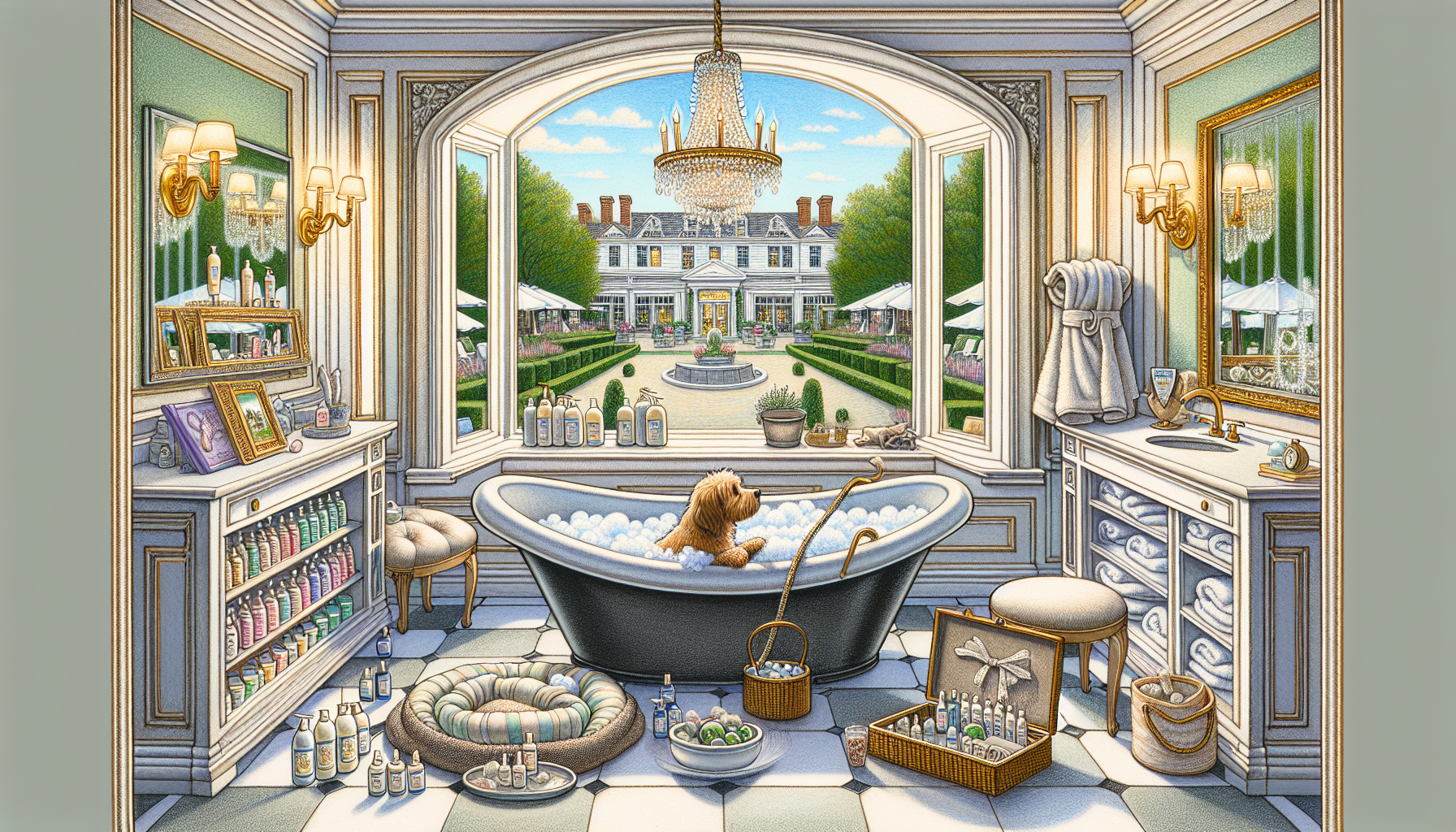 Relaxing pet spa at a luxury hotel in the Hamptons