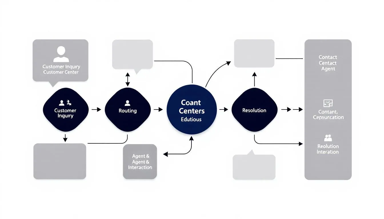 A flowchart illustrating the operations of a contact center.
