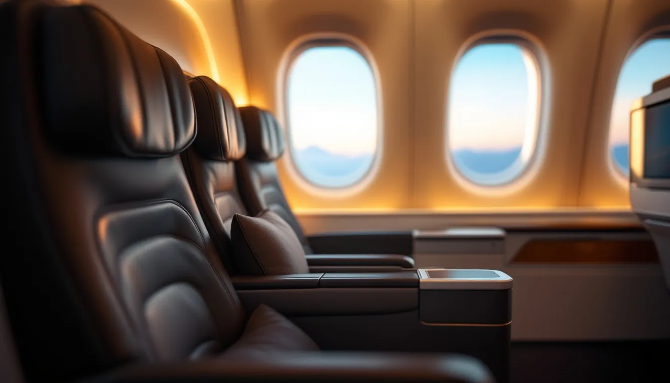 Ein komfortabler Business Class Sitz mit exzellentem Service während des Fluges.