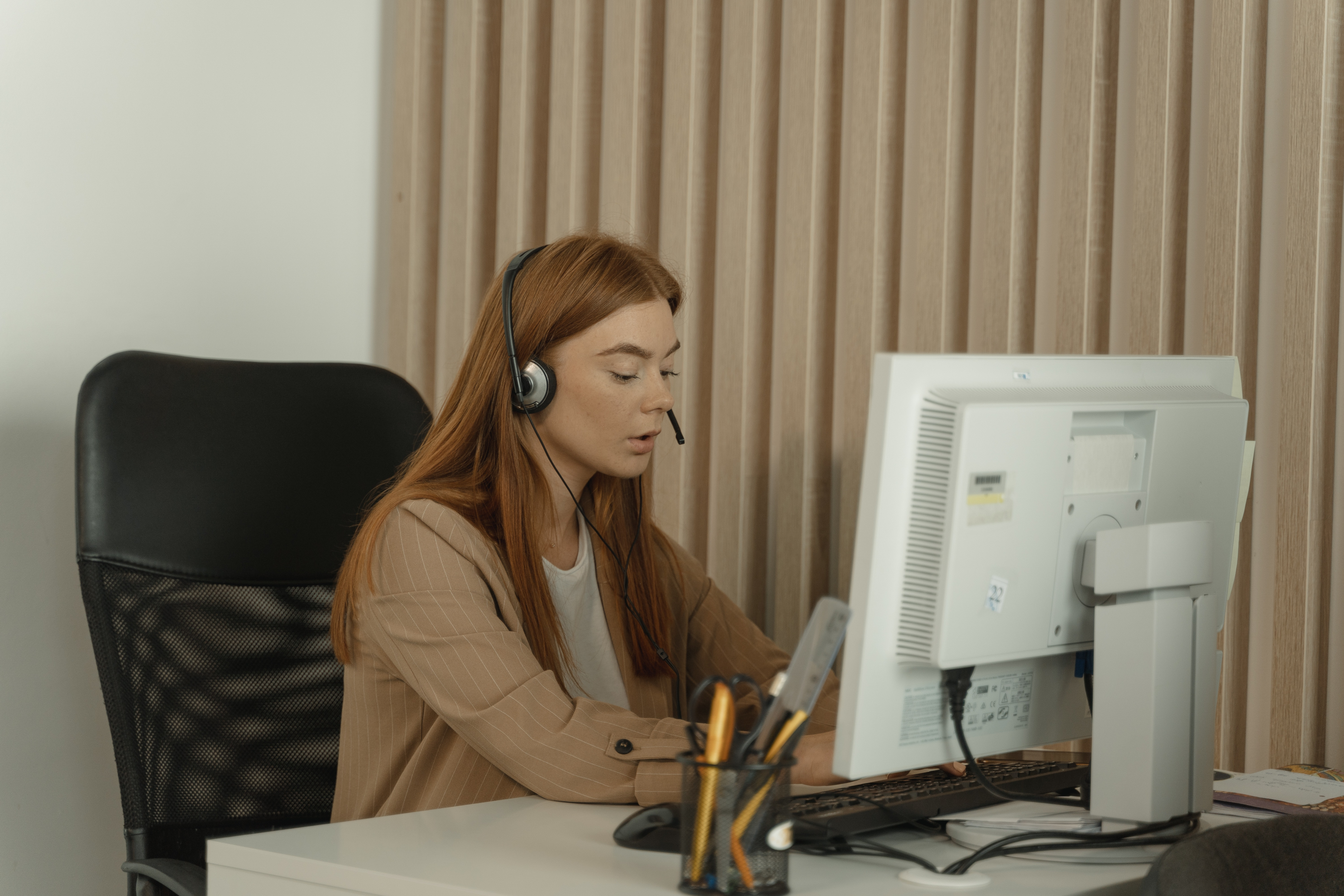 Woman in technical support