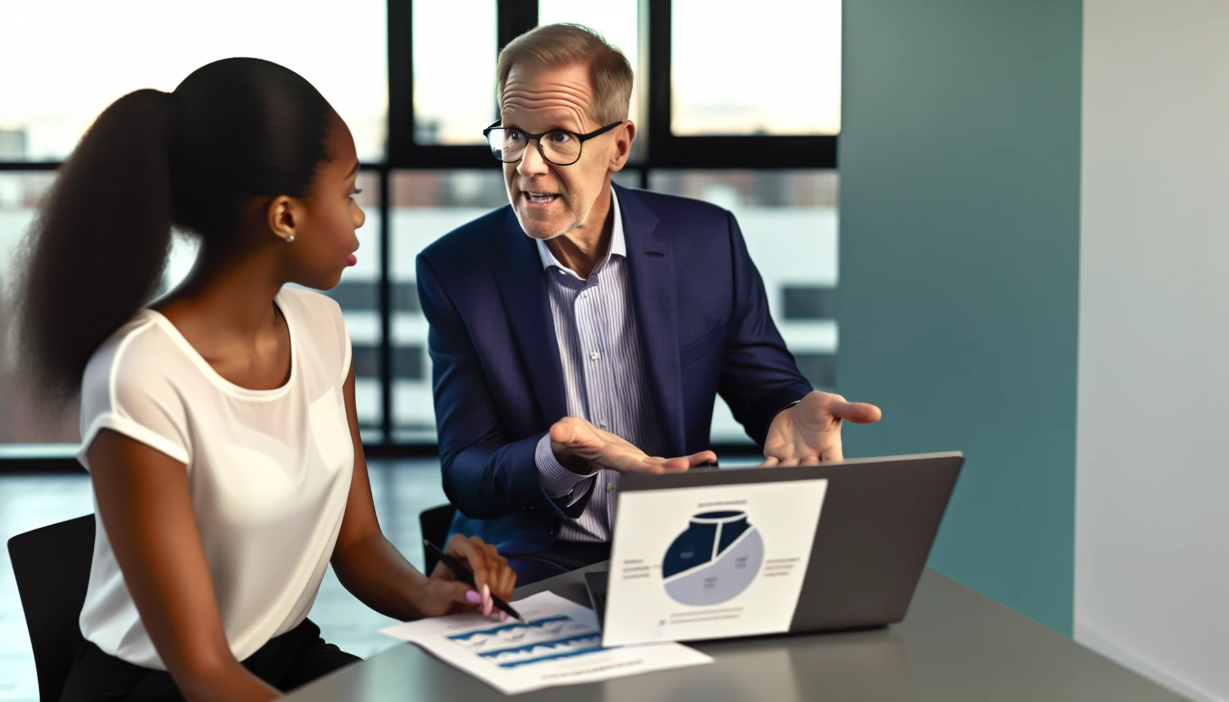An employee receiving guidance on retirement planning from a financial advisor