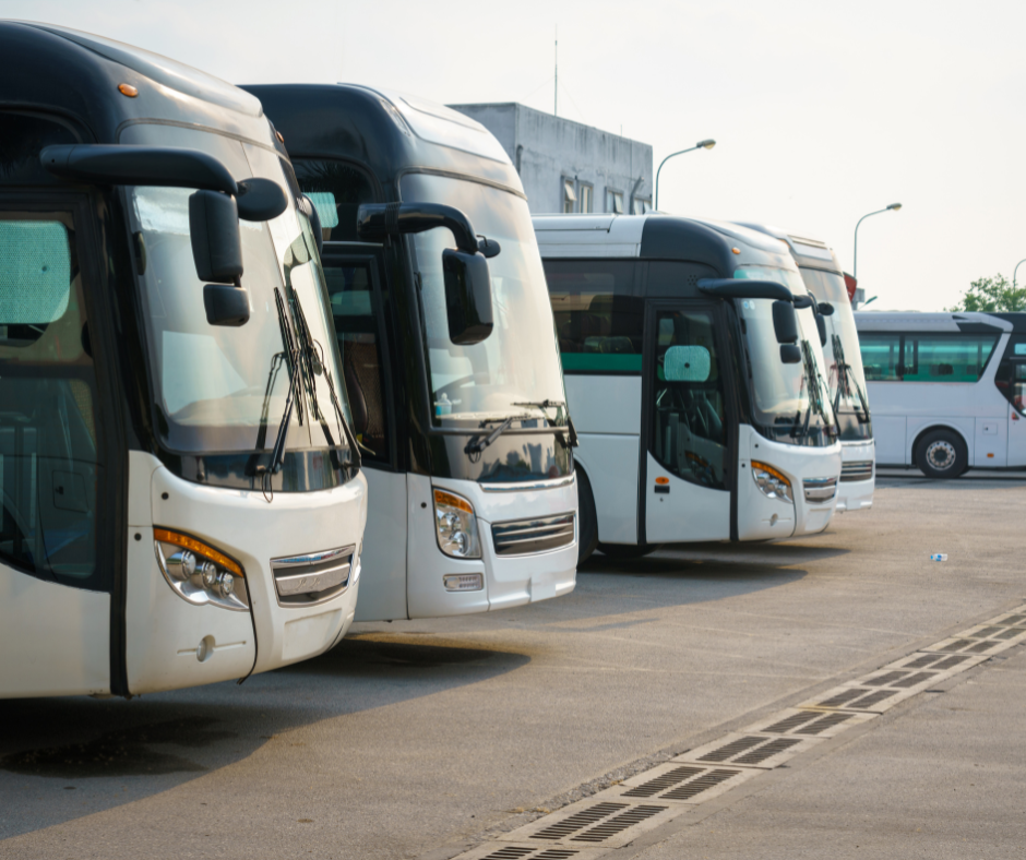 Buses lined up outside the Port Authority Bus Terminal, providing services to NYC.