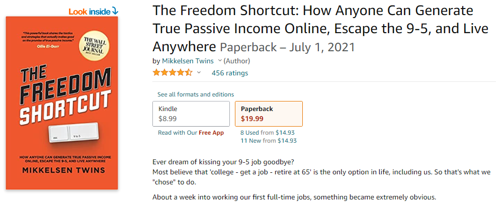 The Freedom Shortcut listing on Amazon