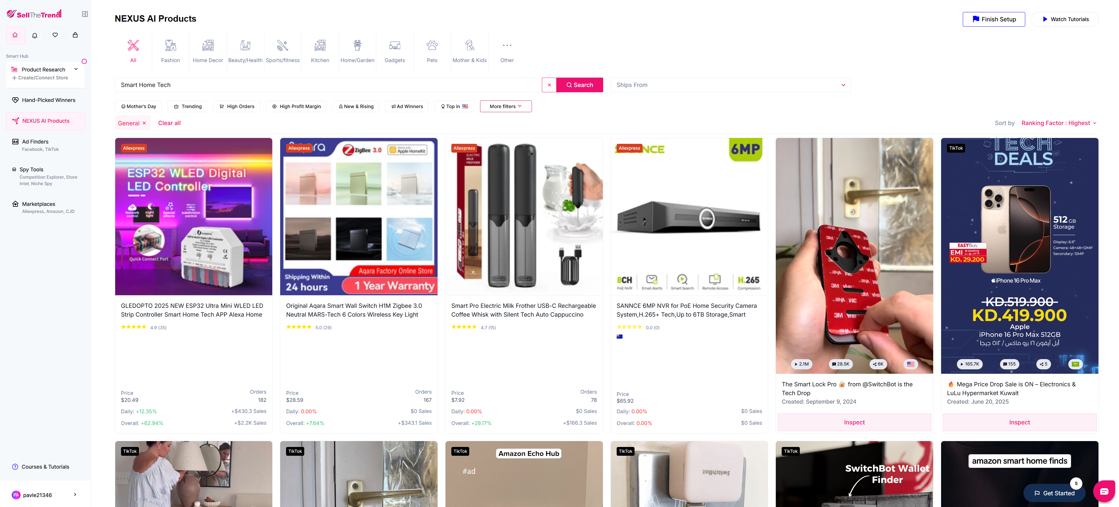 find dropshipping suppliers who sell home tech products using sell the trend