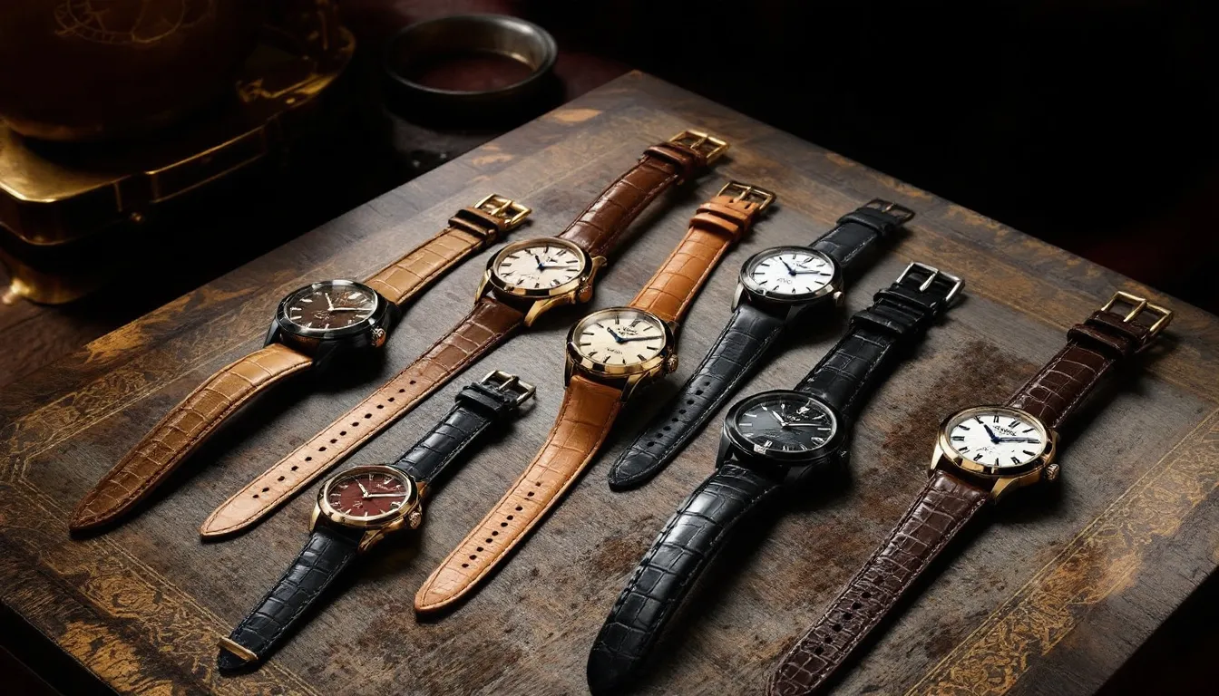 Enhancing a watch collection with stylish alligator straps.