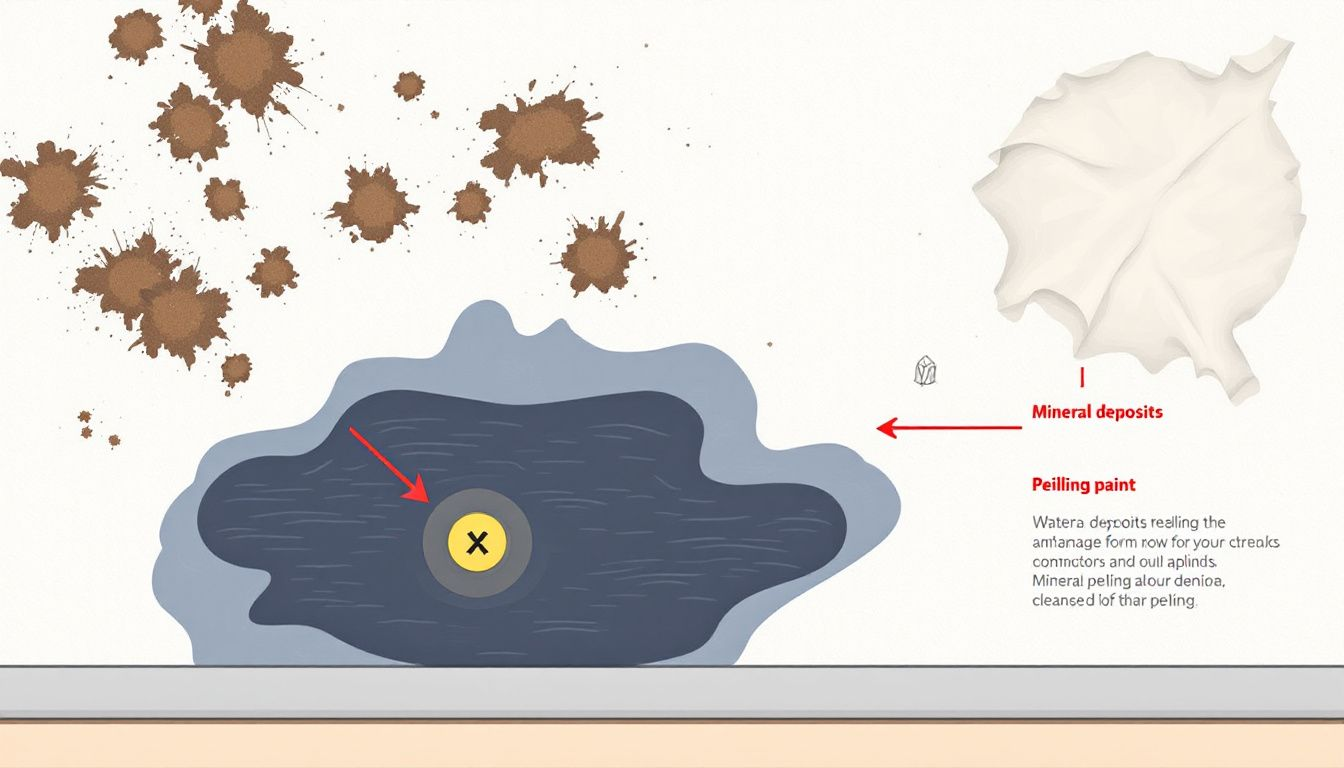 An example of water stains on a wall indicating potential water damage.