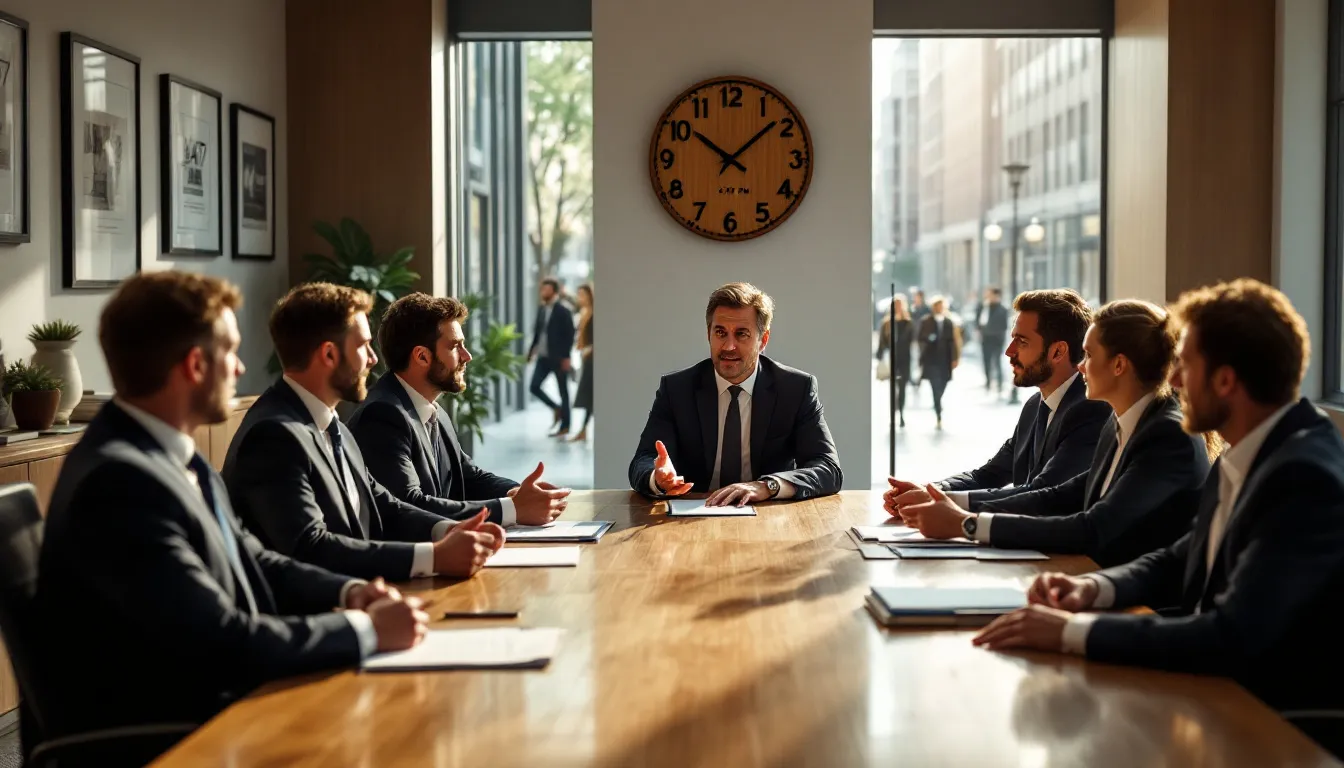 In the image, a diverse group of lawyers is engaged in a discussion about the importance of prenuptial agreements, emphasizing their role in protecting individual assets and ensuring a fair division of property in the event of divorce. The setting suggests a professional law firm environment, highlighting the legal services provided by experienced prenup attorneys.