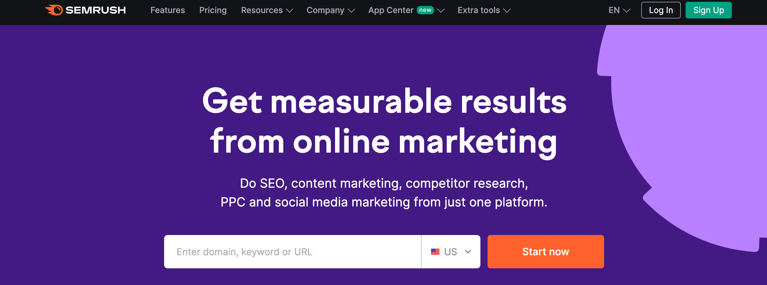 Semrush Homepage