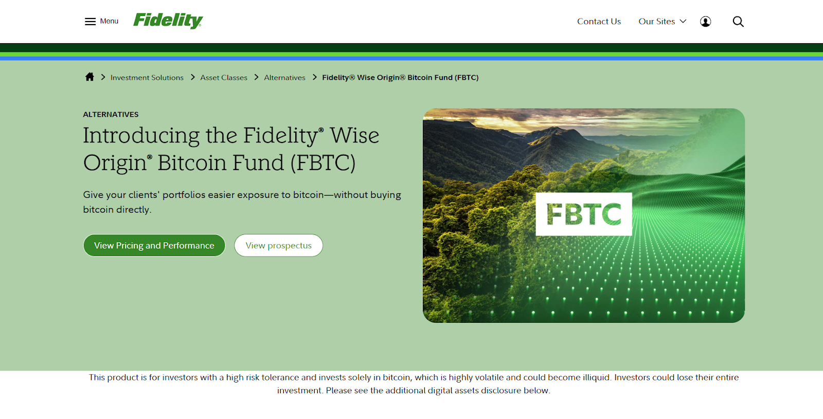 Fidelity Wise Origin Bitcoin Fund (FBTC)