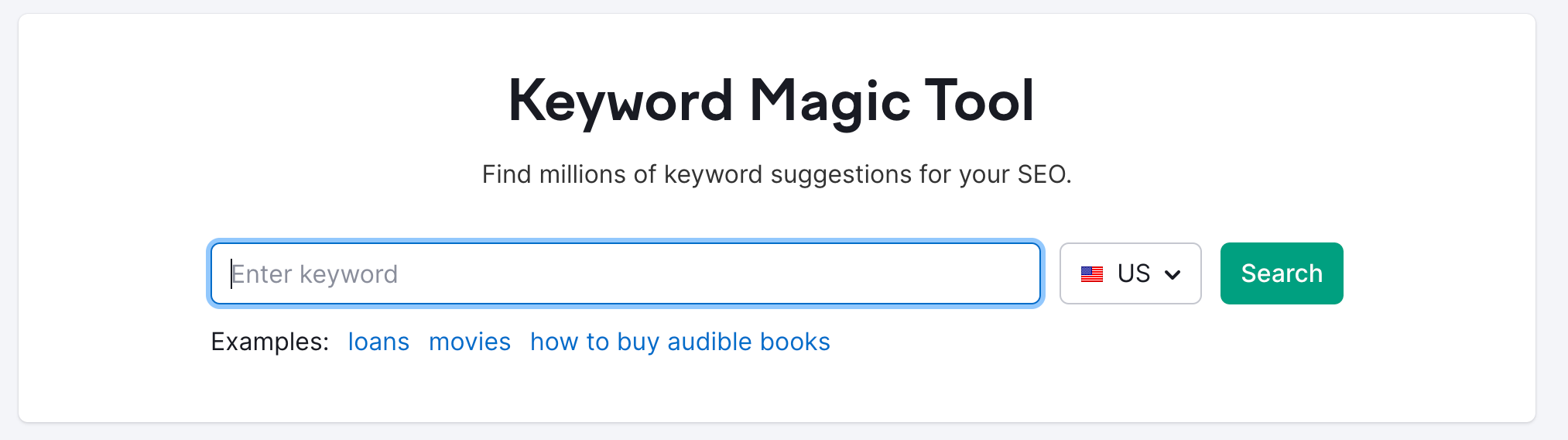 Keyword magic tool homepage