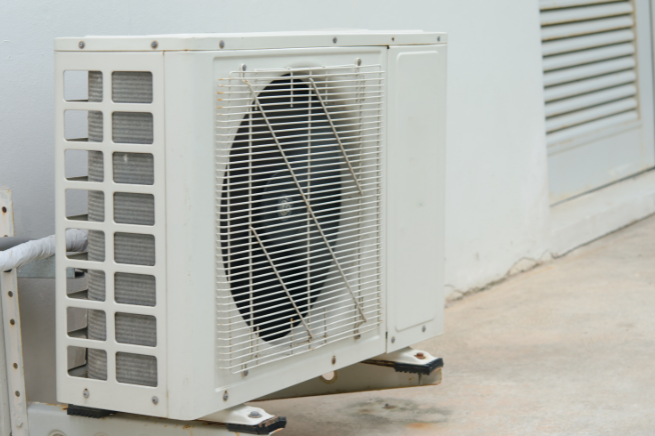 A heat pump installed in a home