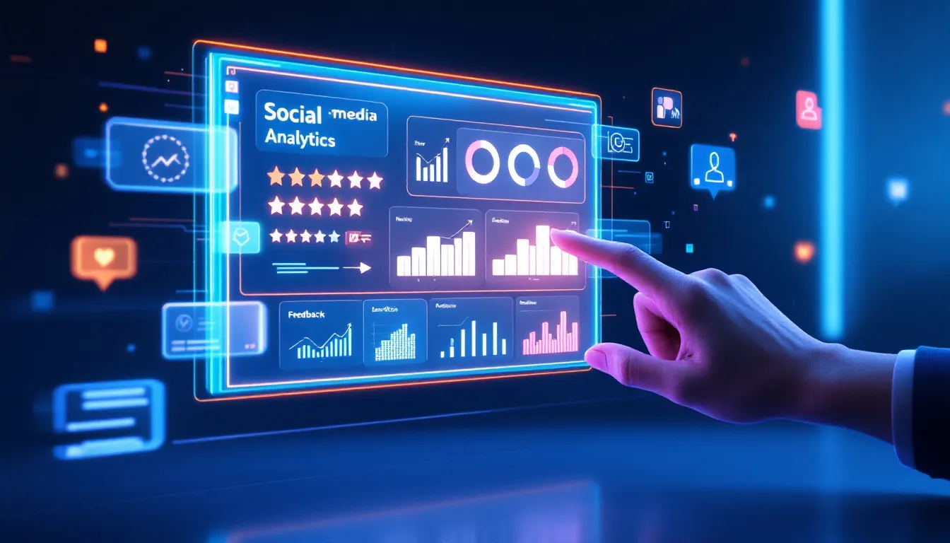 An illustration depicting the use of technology in review management.