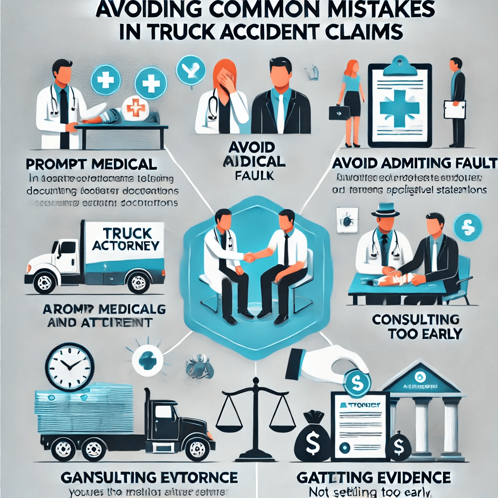 Avoiding common mistakes in truck accident claims. 