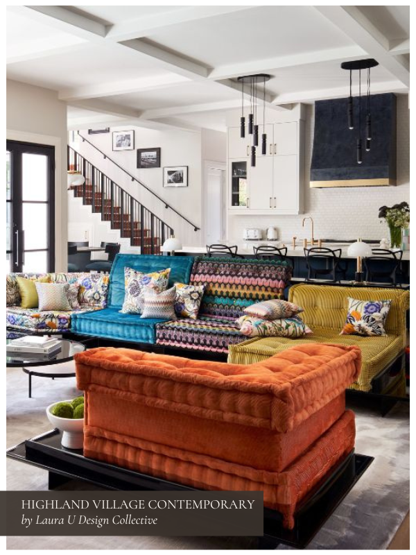 the highland village contemporary living room