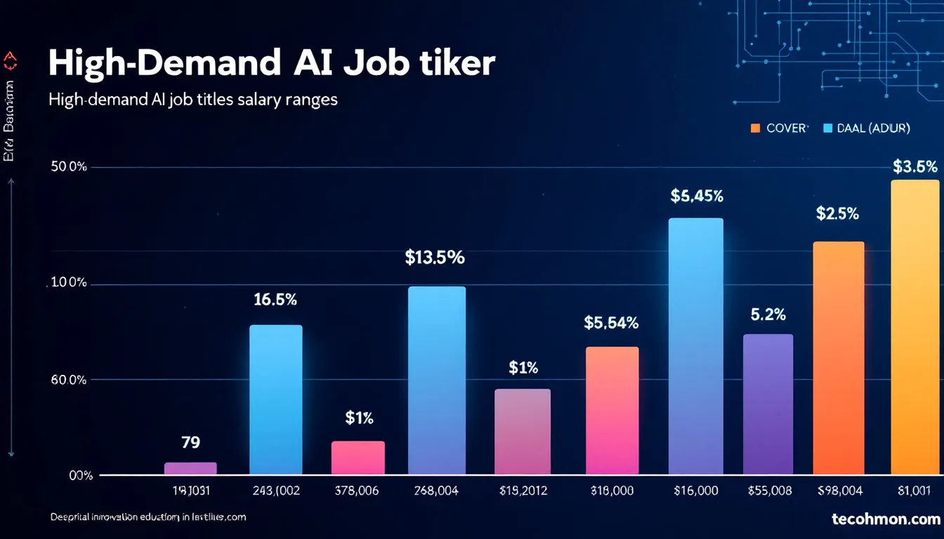 A chart displaying high-demand AI job titles and their salary ranges.