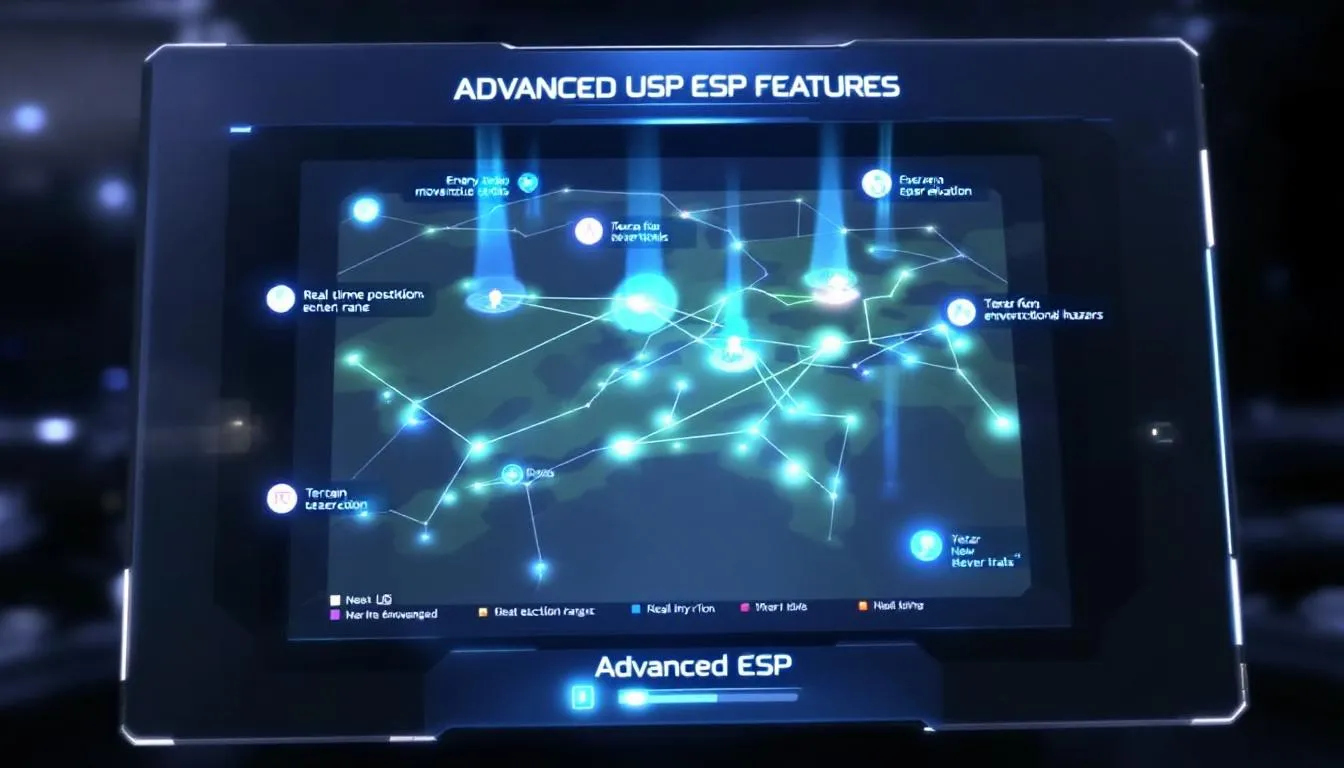A visual representation of advanced ESP features providing battlefield awareness.