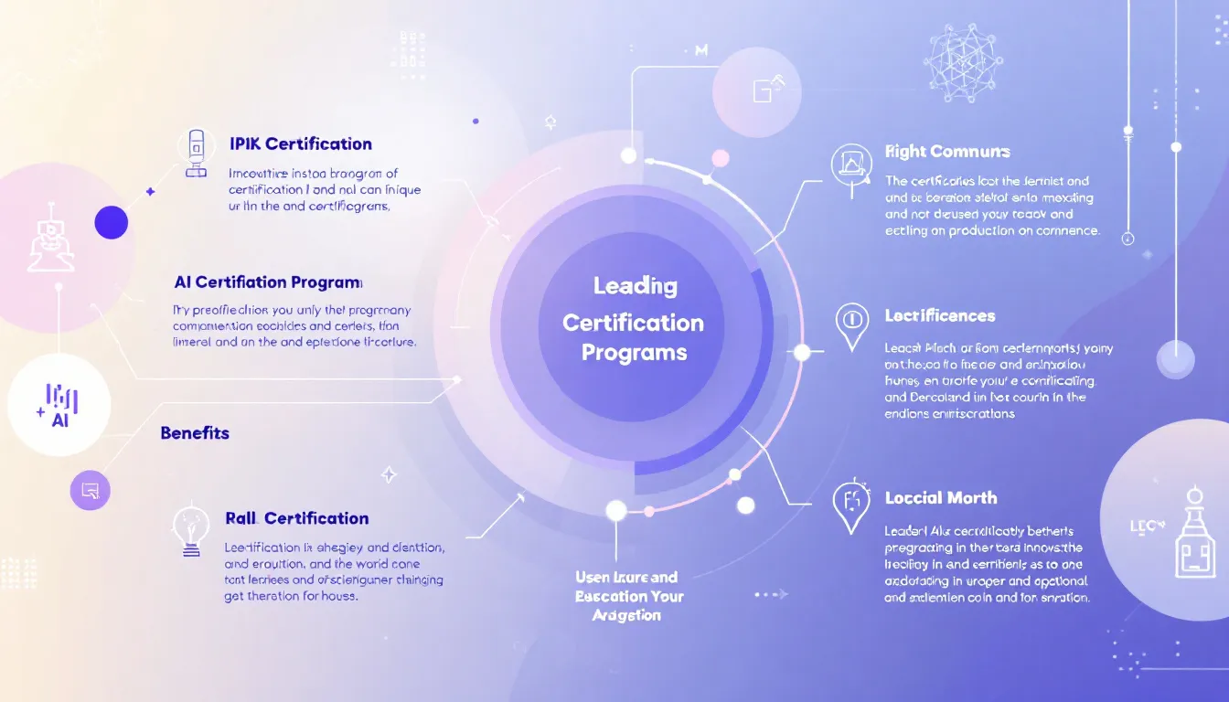 An infographic showing leading AI certification programs and their benefits.