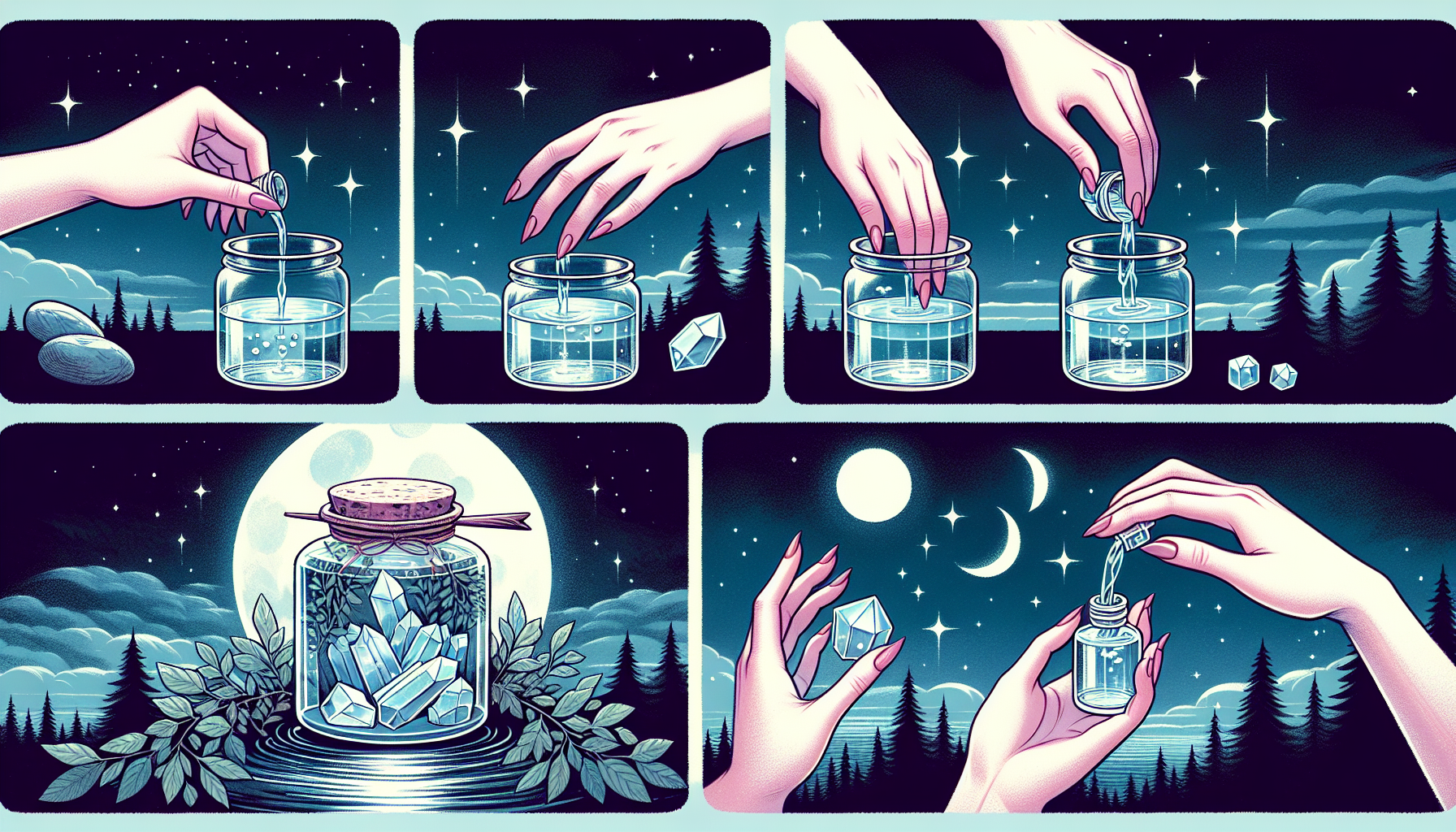 Illustration of crafting crystal elixir