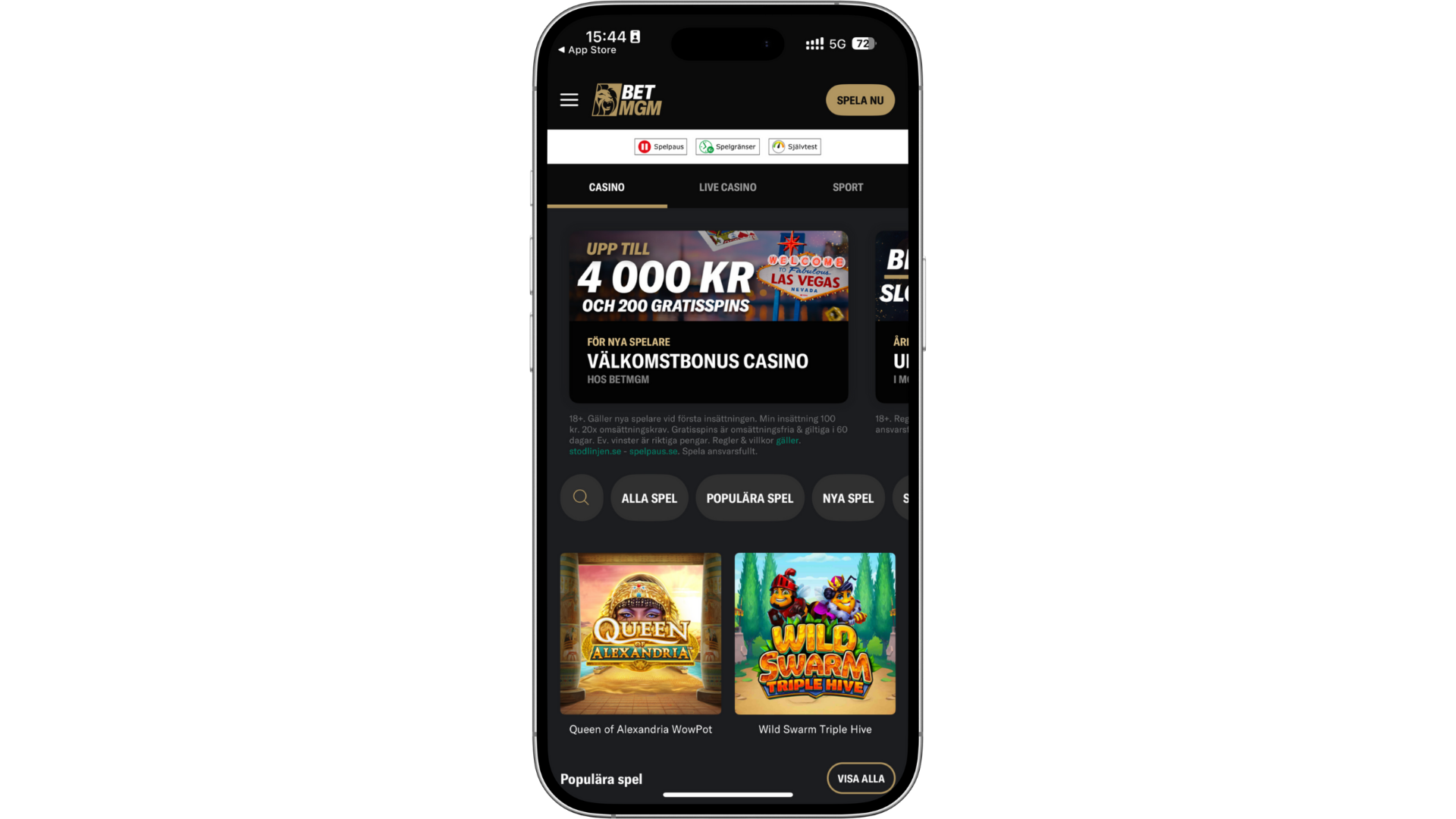 Nya mobilcasinon - Betmgm - spelar casino i mobilen