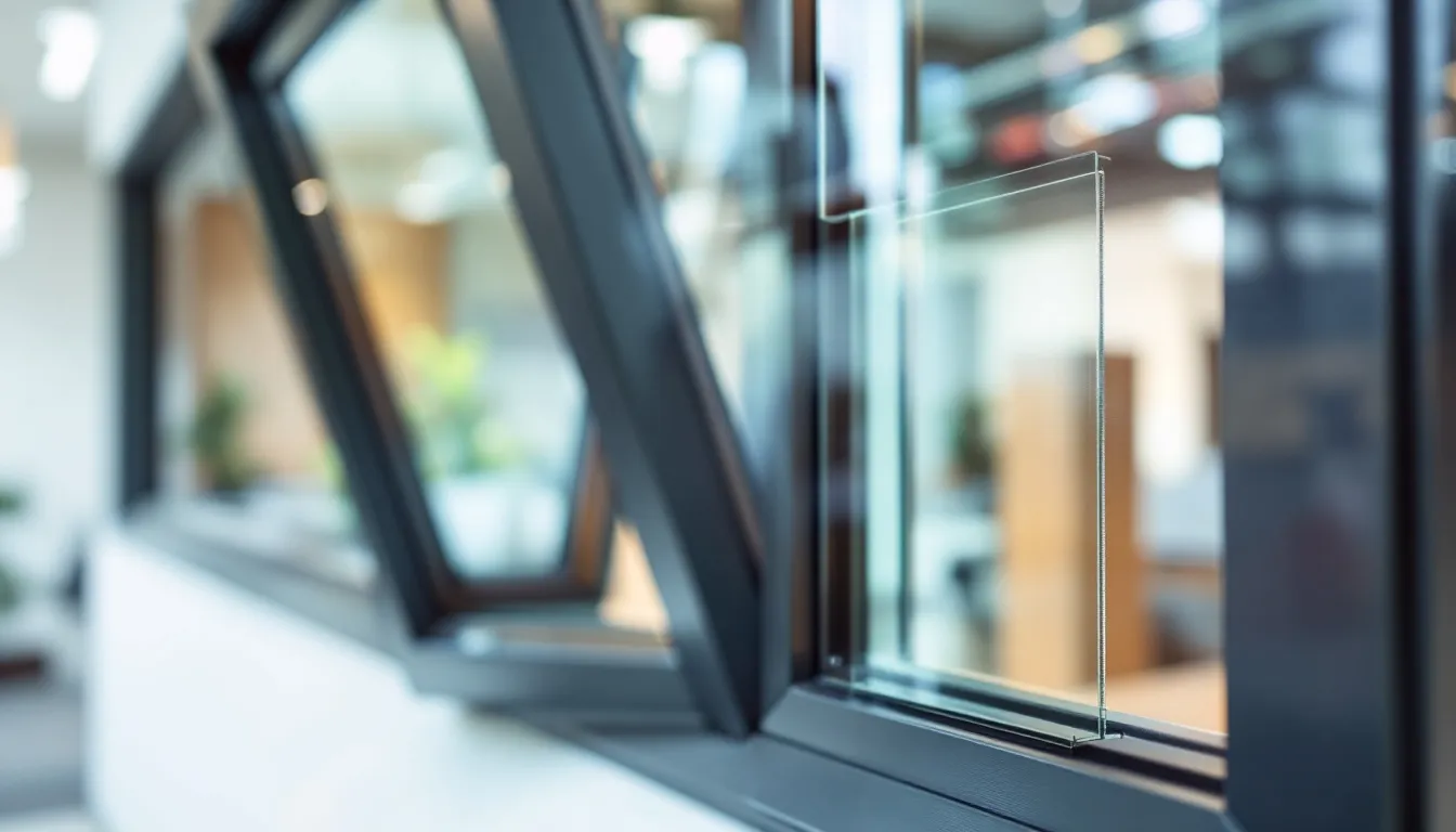 Close-up van nieuwe energiezuinige kozijnen met triple glas, die een hoge isolatiewaarde bieden voor optimale energiebesparing. Deze kozijnen zijn een belangrijke maatregel voor het verduurzamen van woningen en kunnen mogelijk in aanmerking komen voor investeringssubsidie duurzame energie.