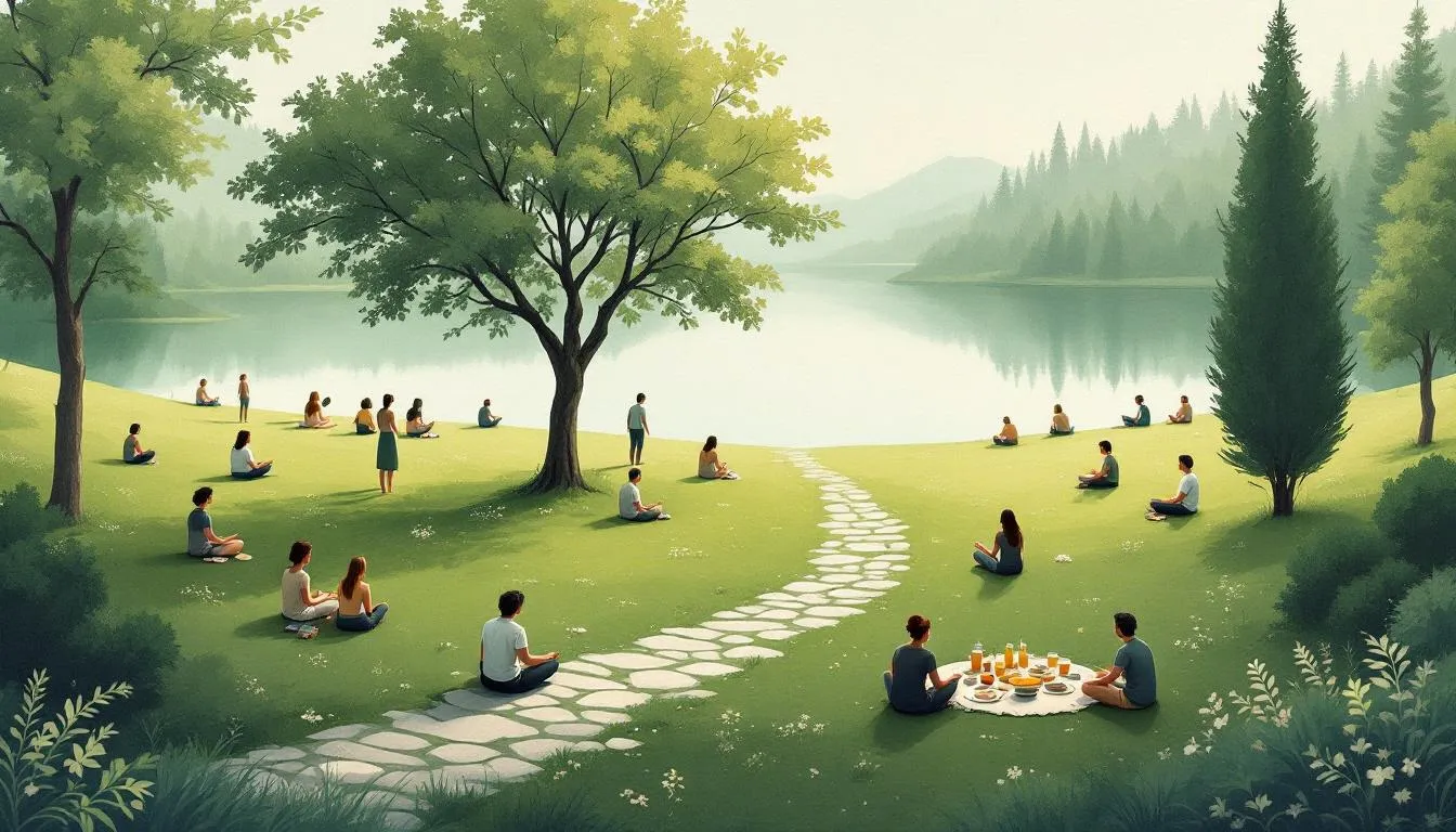 Key components of a successful collective retreat, illustrated with various activities.