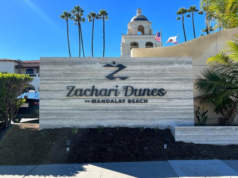 Refined and welcoming, this monument sign sets the tone for the Zachari Dunes experience with clean lines and coastal-inspired materials.