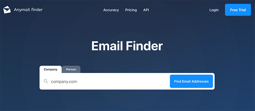 anymail landing page