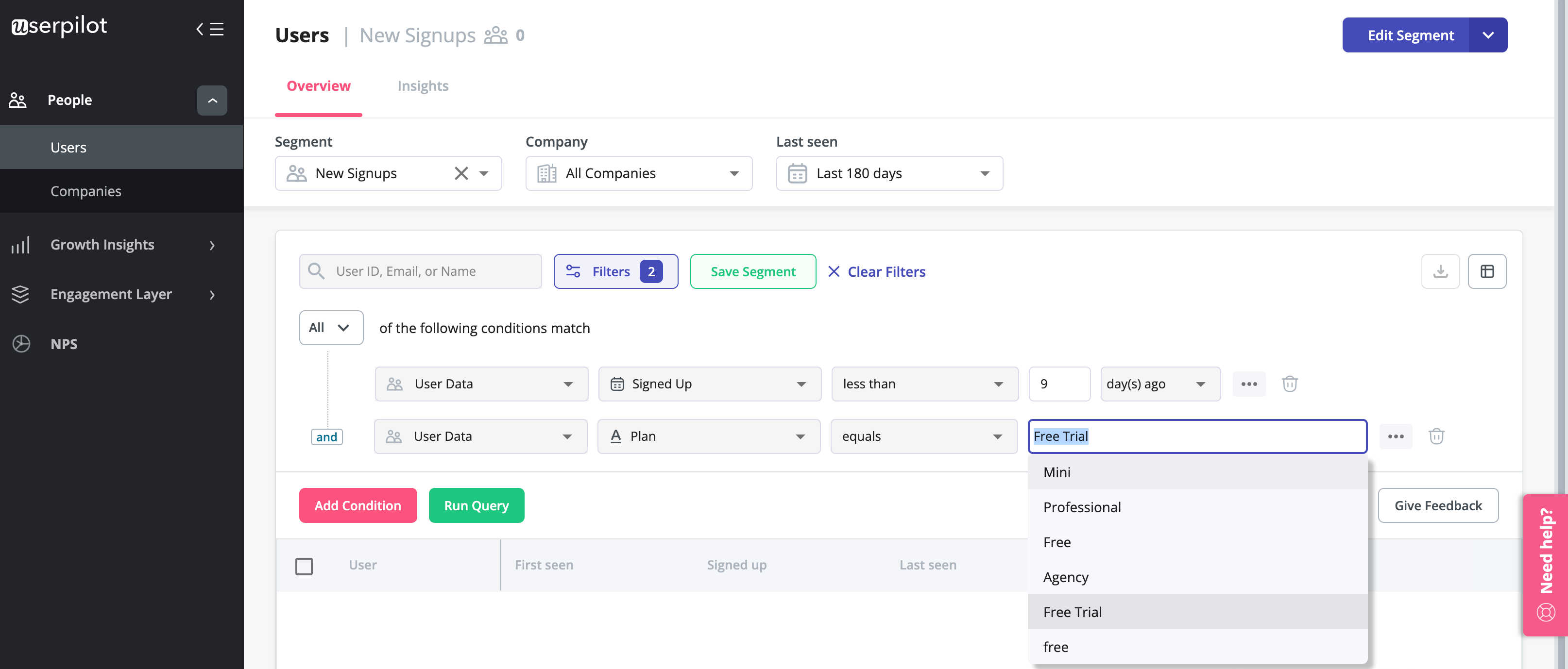 segmentación userpilot