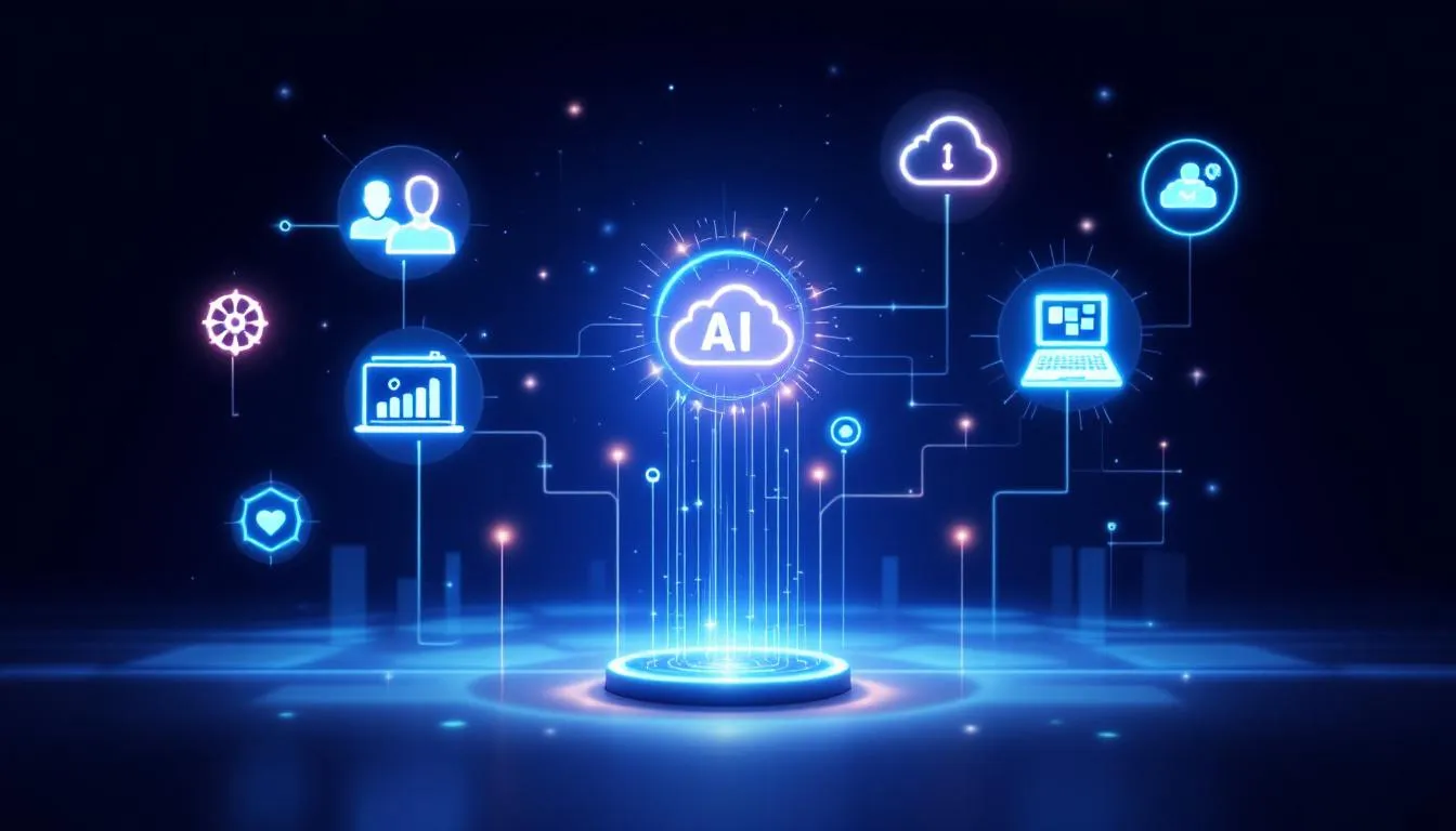 A visual representation of AI tools enhancing productivity and task automation.