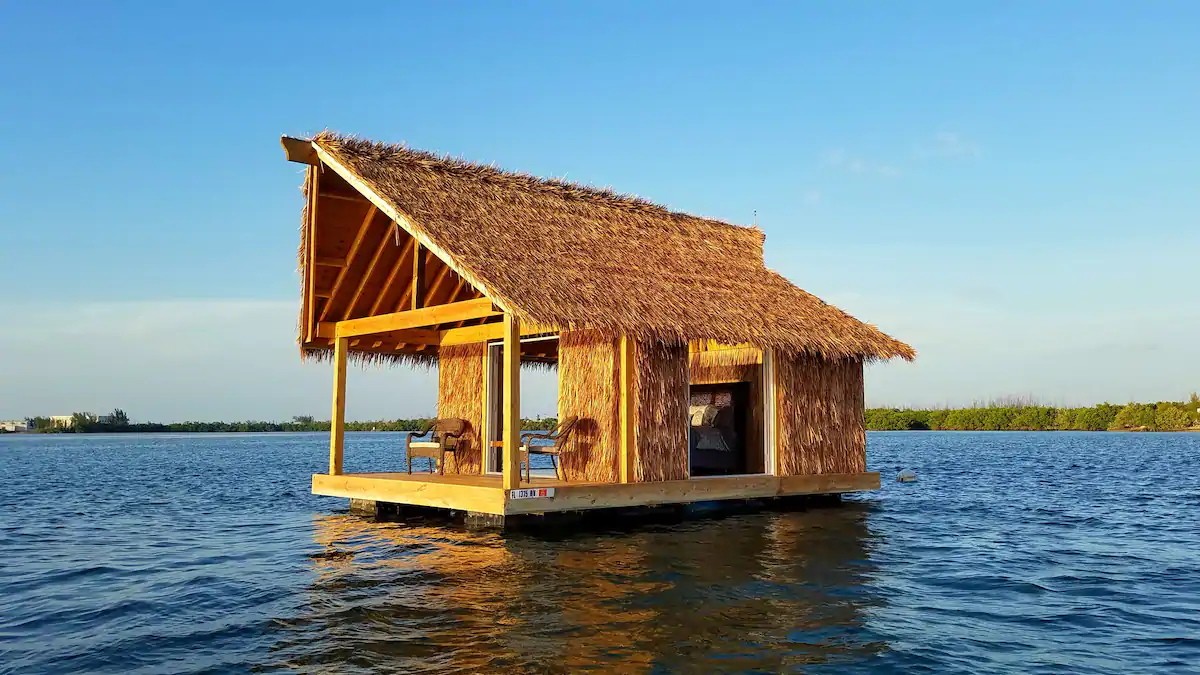 Floating Airbnb located on the water.