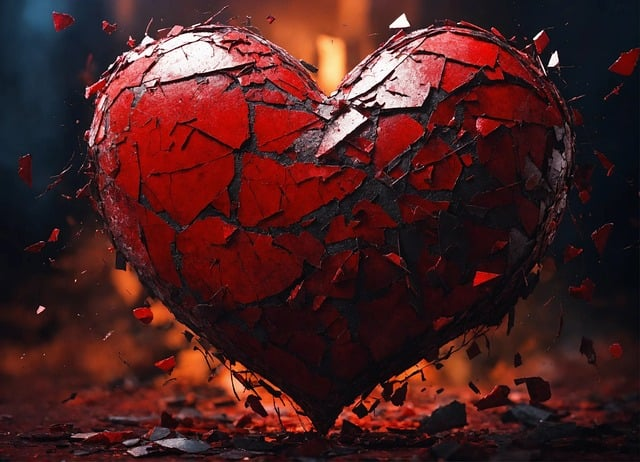 Image of a broken heart, symbolizing the golden bachelor divorce.