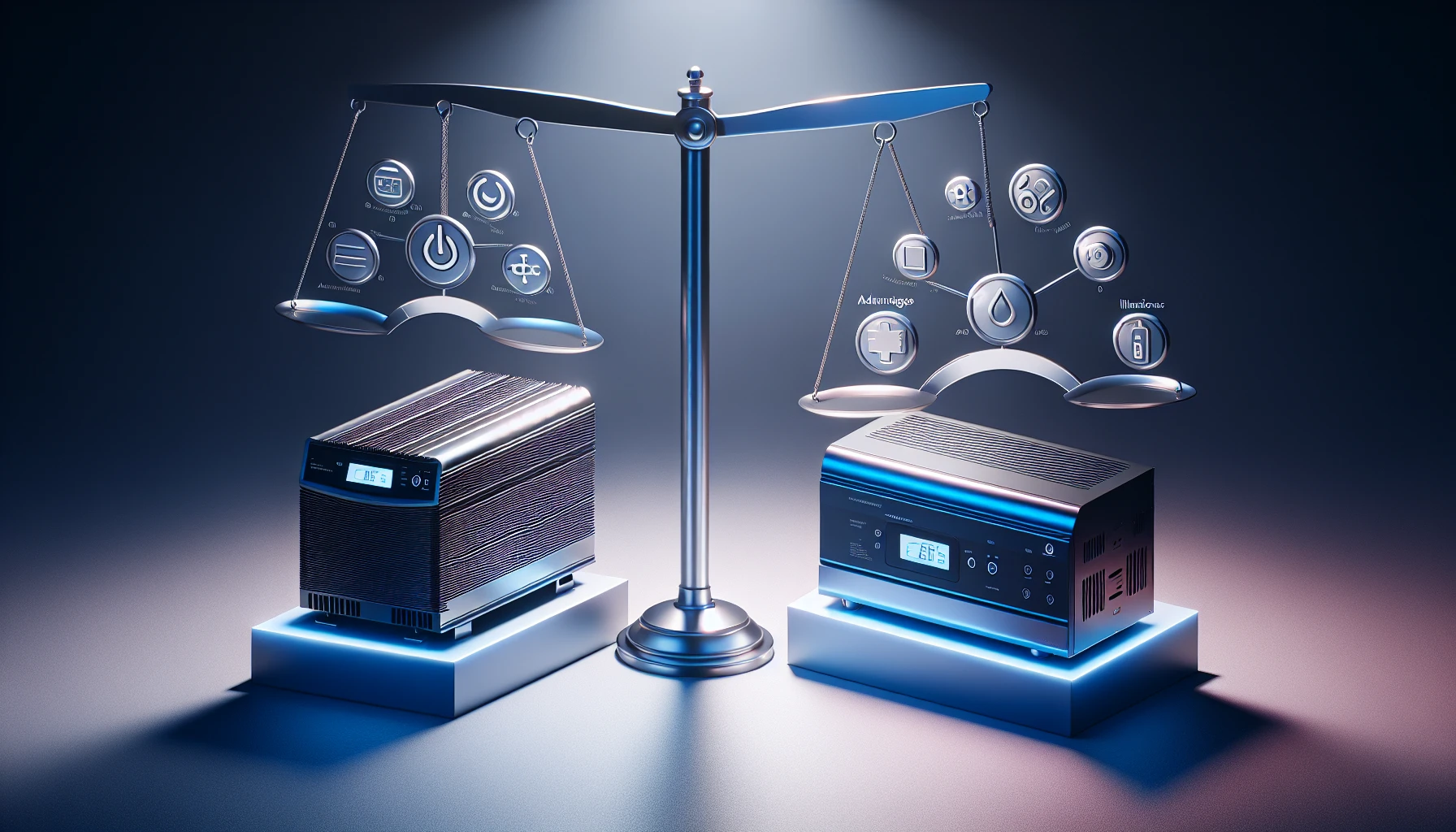 An illustration comparing standalone inverters and inverter chargers