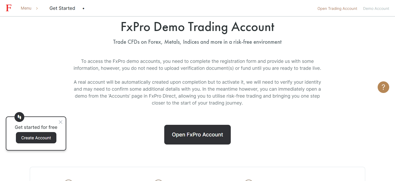 demo account fxpro