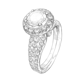 Sužadėtuvių žiedas Halo dizainas - fashiongold.lt