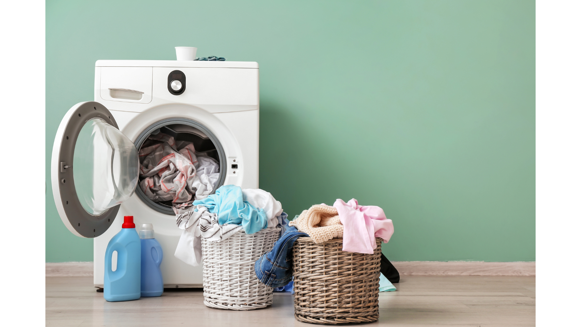 washing machine and laundry baskets