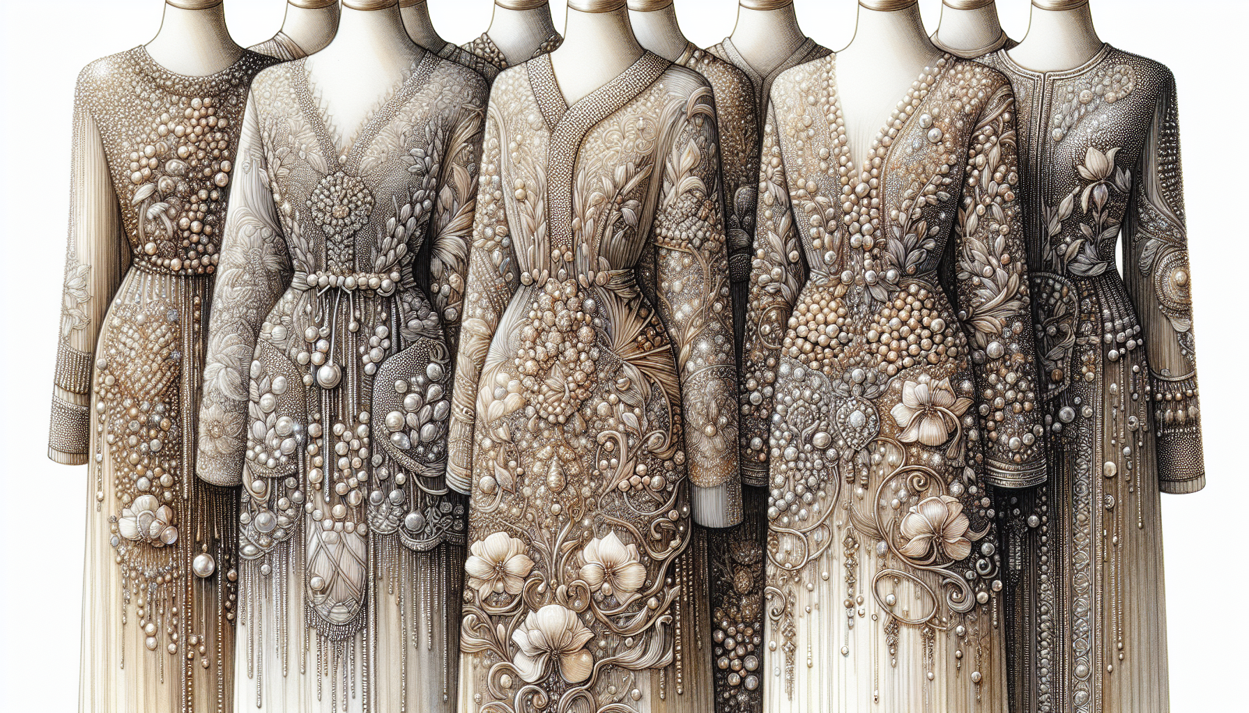 Intricately embroidered abayas