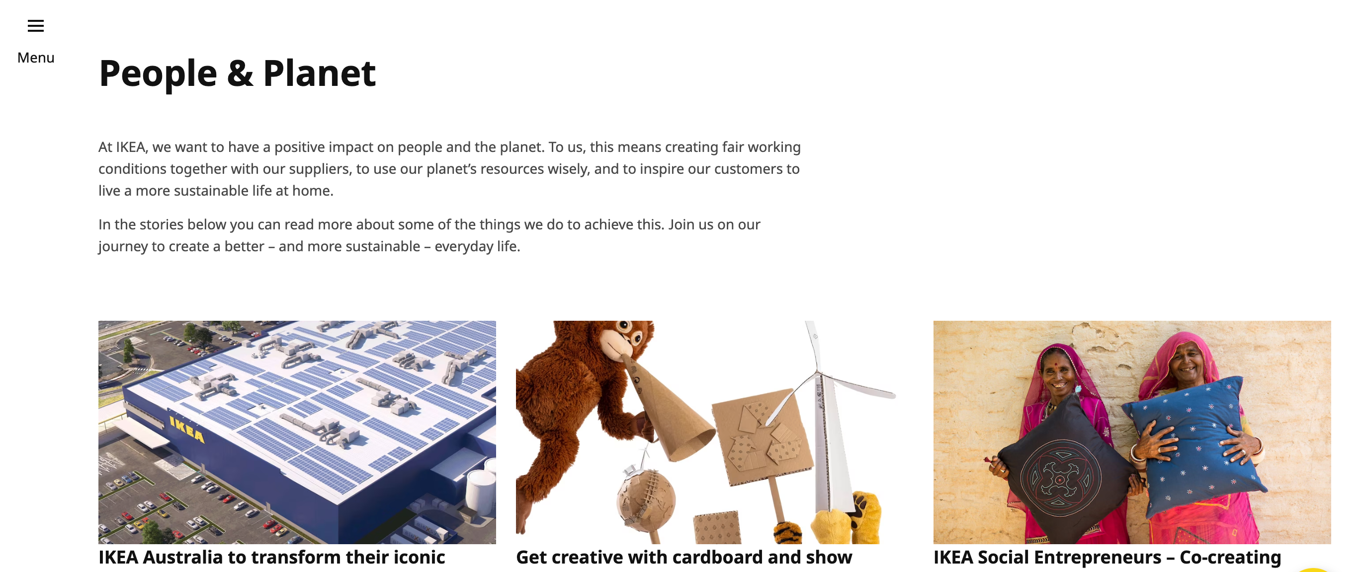 Ikea created their own sustainable, green marketing strategy called People & Planet Positive
